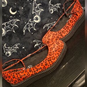 Leopard Print Red Mary Jane Shoes T.U.K
